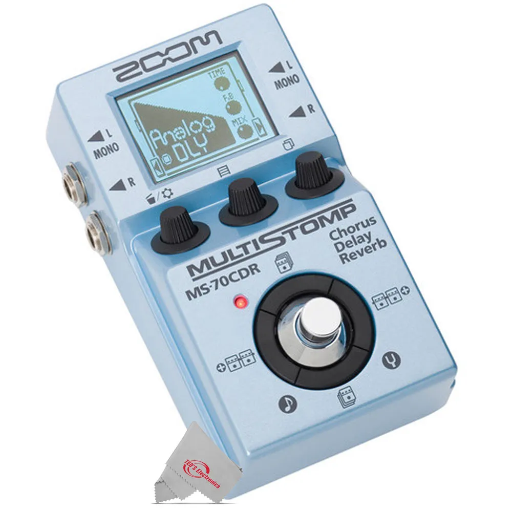 Zoom MS-70CDR Multi Stomp Guitar Effect Pedal   Pig Hog Instrument Cable Accessory Kit