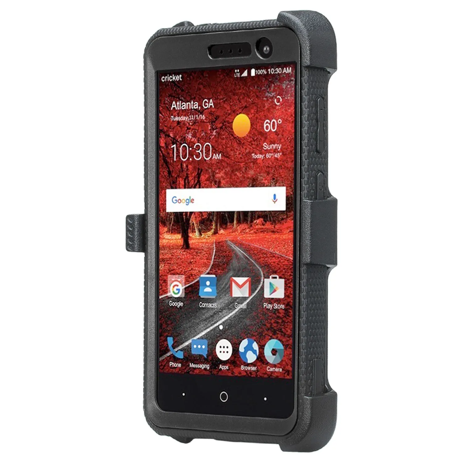 ZTE Blade Spark Z971, ZTE ZMAX One, ZTE Grand X4, X 4 Case, Rugged [Built-in Screen Protector] Heavy Duty Holster Shell Combo Cover - Black